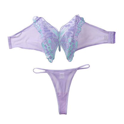 Sexy lingerie sexy women's mesh embroidery bow lingerie erotic set