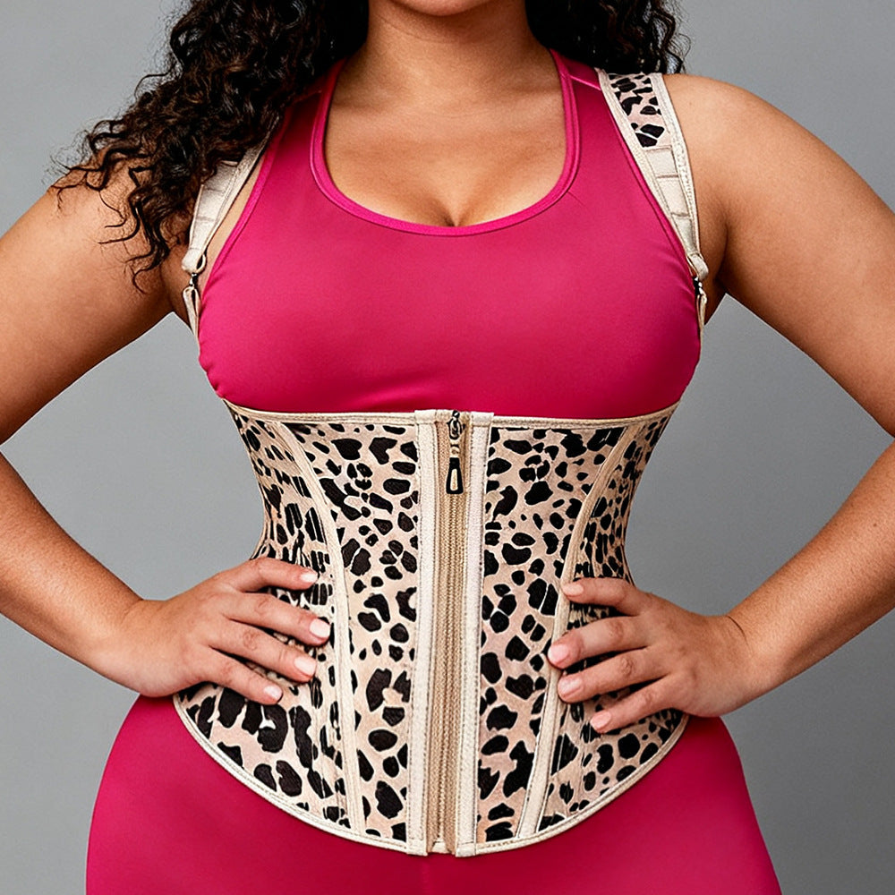 Double Layer Steel Bone Slimming Waist Training Shaping Top with Abdominal Support Latex Shapewear Vest
